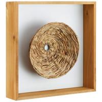 Dekoracie na zeď Nature, 40/40/8,5 cm - bílá/hnědá, Moderní, kov/dřevo (40/40/8,5cm) - Zandiara