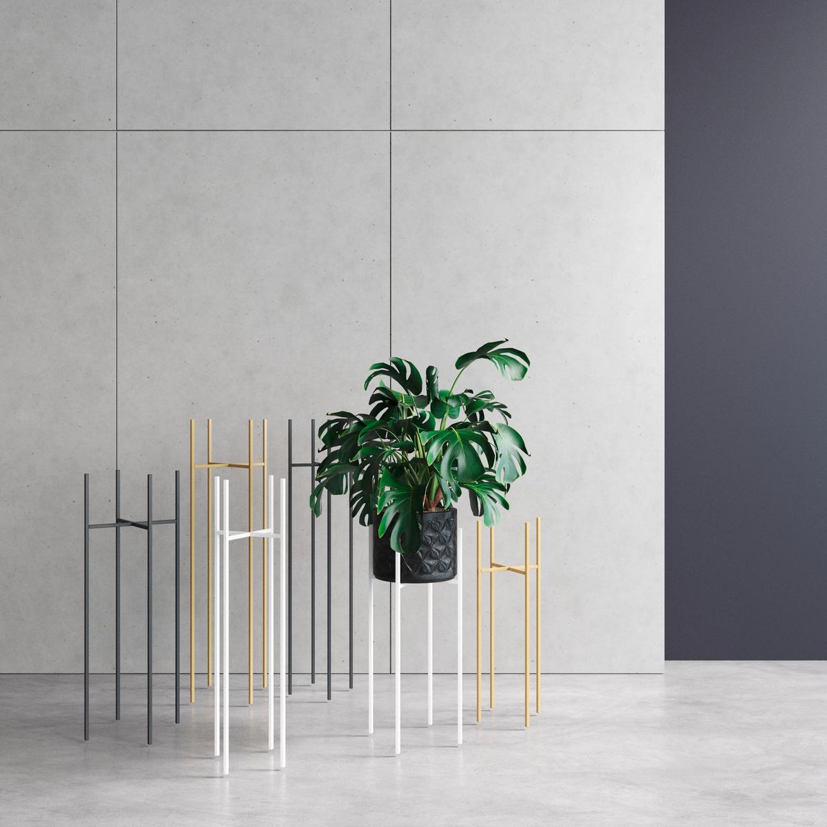 Blumenständer Aluminium Gold- Farben Bxhxt: 22x75x22 Cm - Goldfarben, Basics, Metall (22/75/22cm)