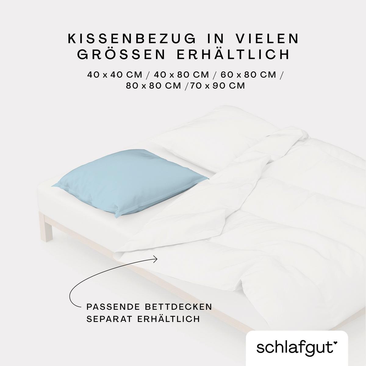 Kissenhülle Woven Satin - Hellblau, Basics, Textil (40/40cm) - Schlafgut