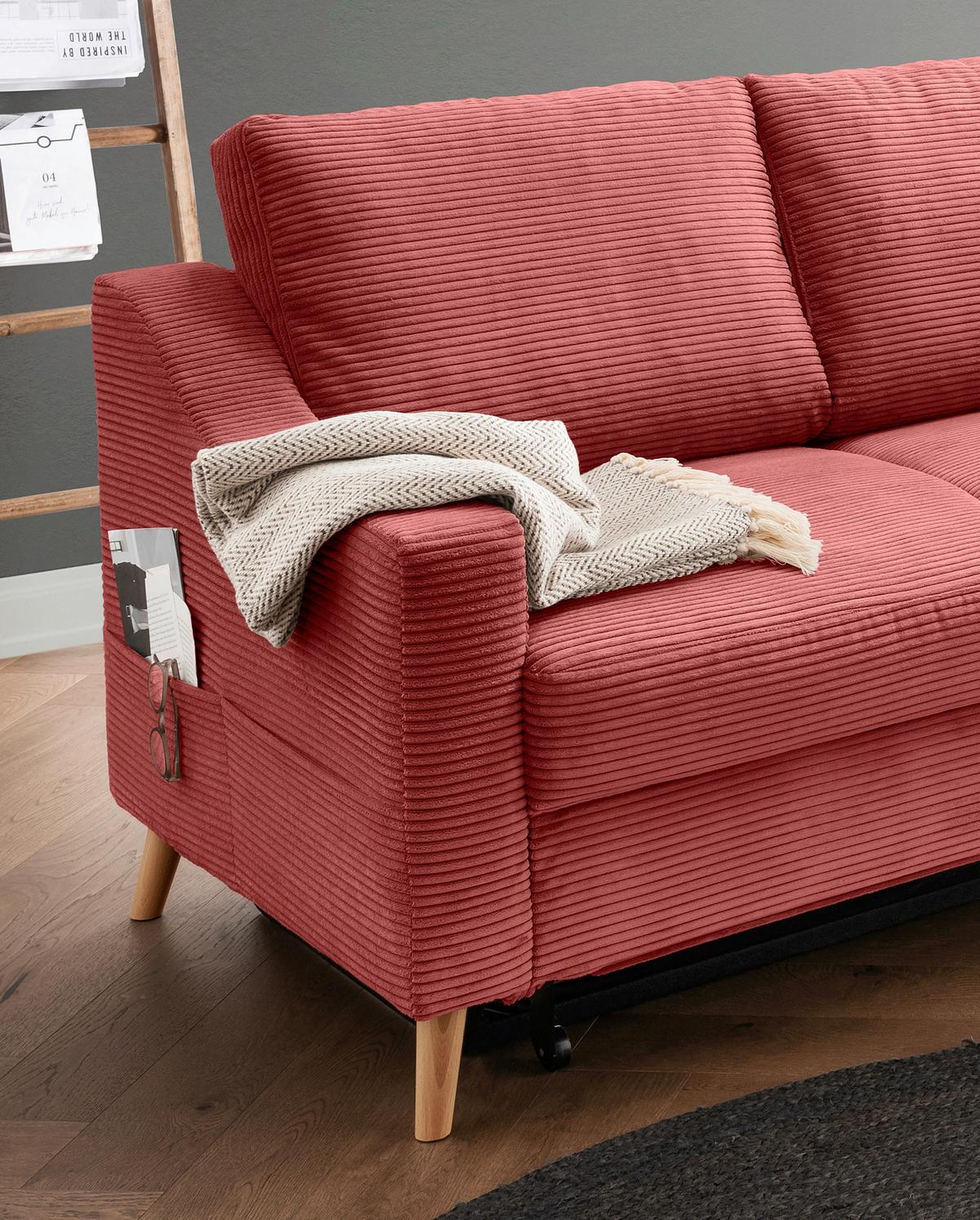 Ecksofa Valentina Koralle S: 230x200 Cm - Koralle/Naturfarben, MODERN, Textil (230/200cm) - Livetastic