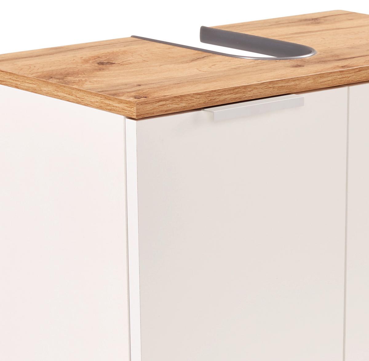 Spodní skříňka Turin šířka 60cm - bílá/dub wotan, Moderní, kov/dřevo (60/60/30cm)