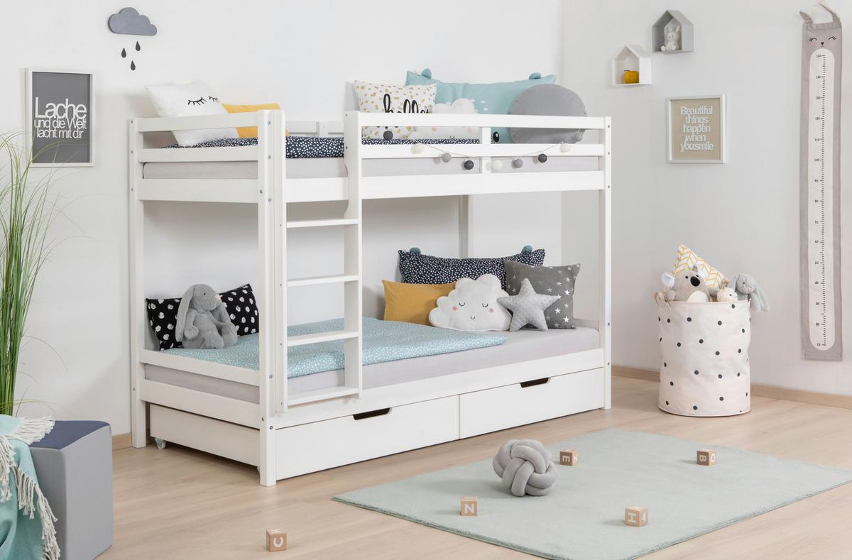 Etagenbett 970538 Rene - Weiß, MODERN, Holz (90/200cm) - MID.YOU