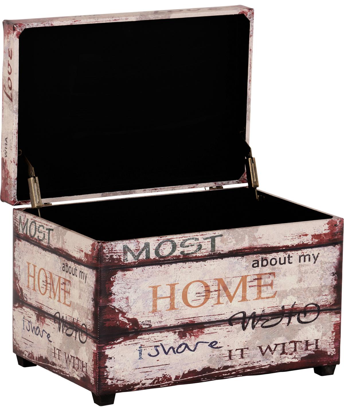 Truhenbank Home Multicolor mit Klappdeckel - Multicolor, MODERN, Leder/Holzwerkstoff (58/42/39cm)