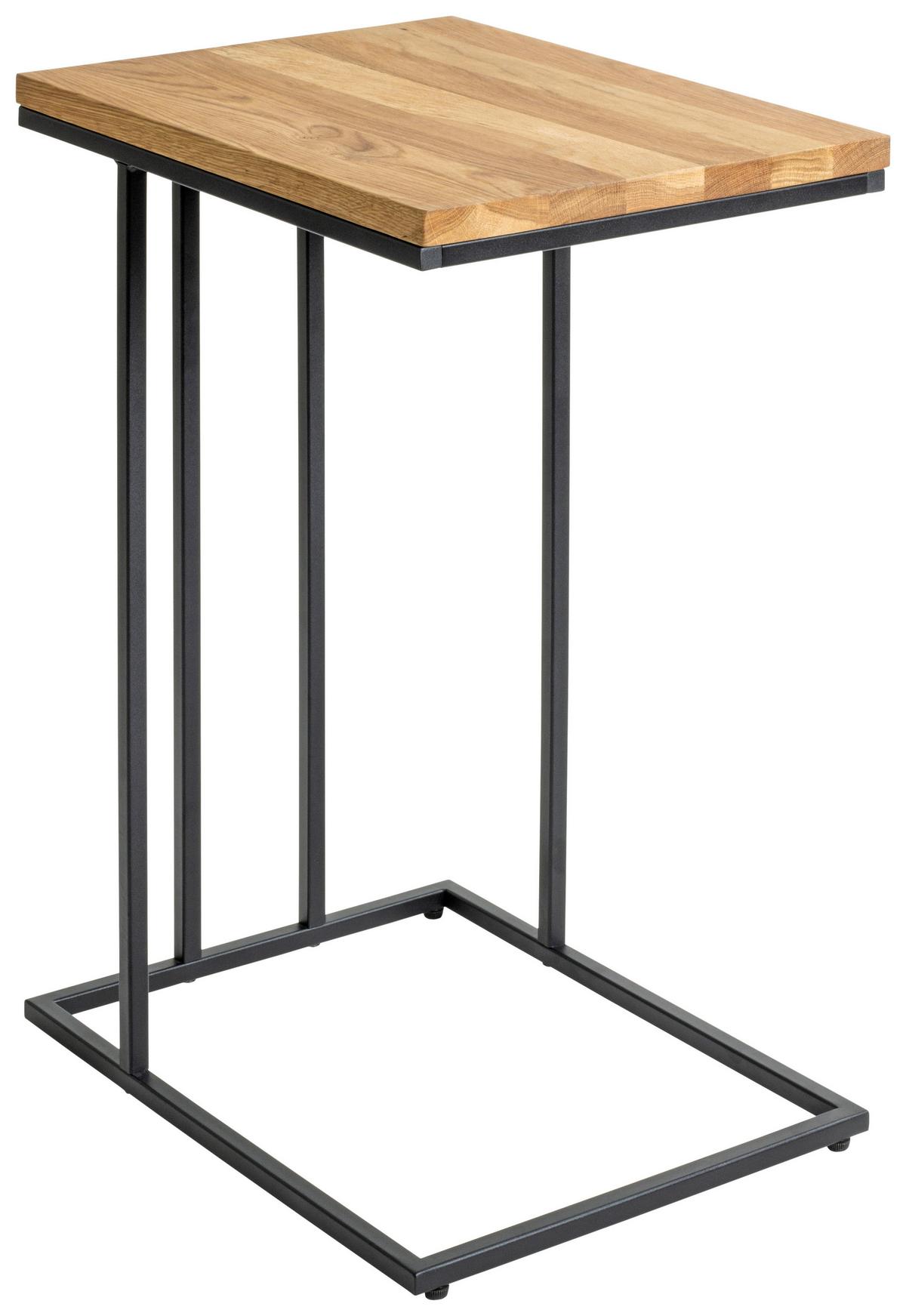 Beistelltisch Rubi 2 Eiche, B: 35 Cm - Eichefarben/Schwarz, Trend, Holz/Metall (35/68/46cm)