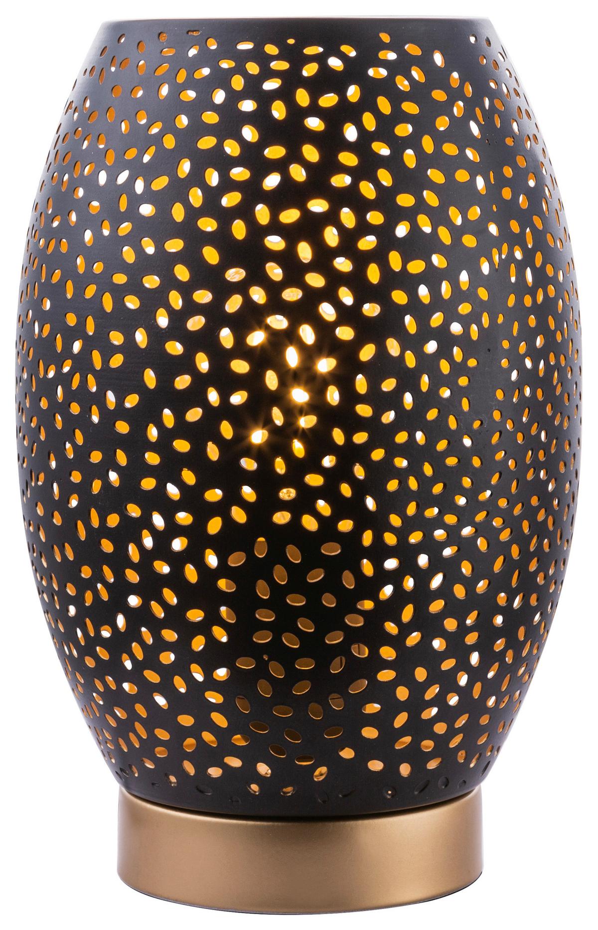 Tischleuchte Narri Schwarz/ Goldfarben Mit Schalter - Goldfarben/Schwarz, Basics, Metall (15/23cm) - Globo