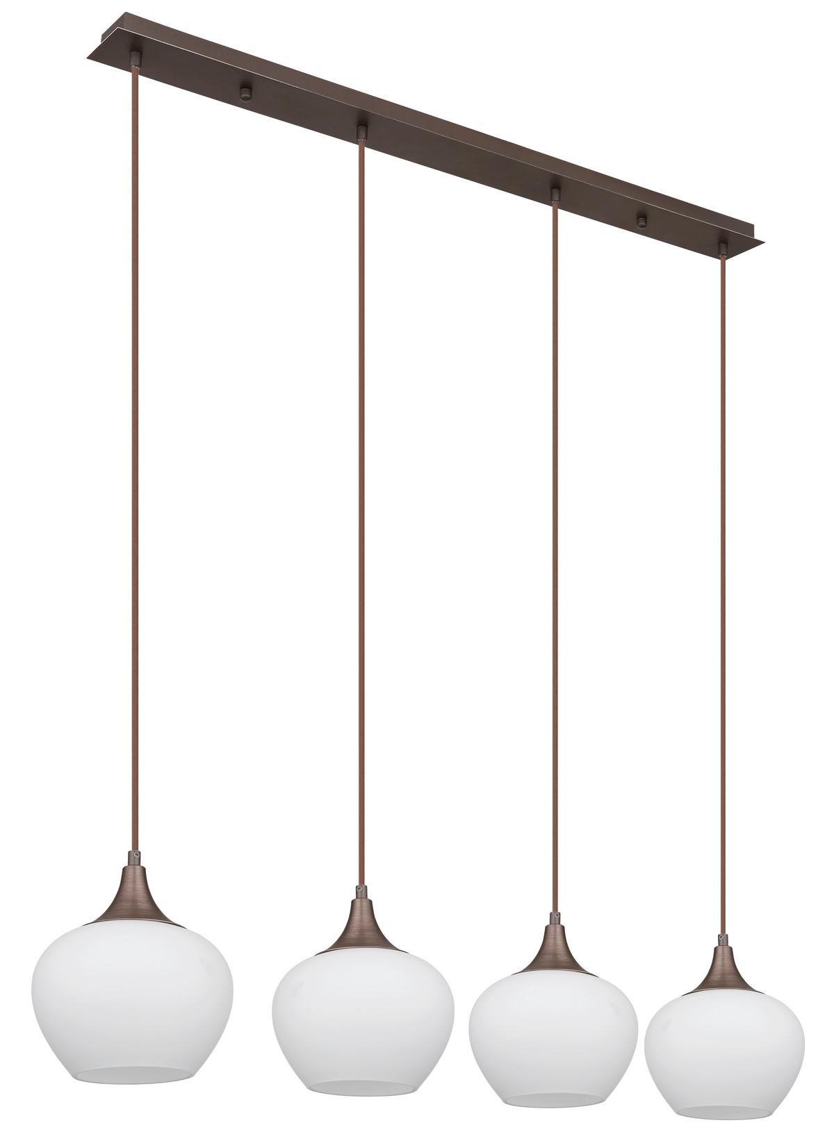 Hängeleuchte 15548-4hc - Opal/Schwarz, KONVENTIONELL, Glas/Textil (100/18/120cm) - Globo