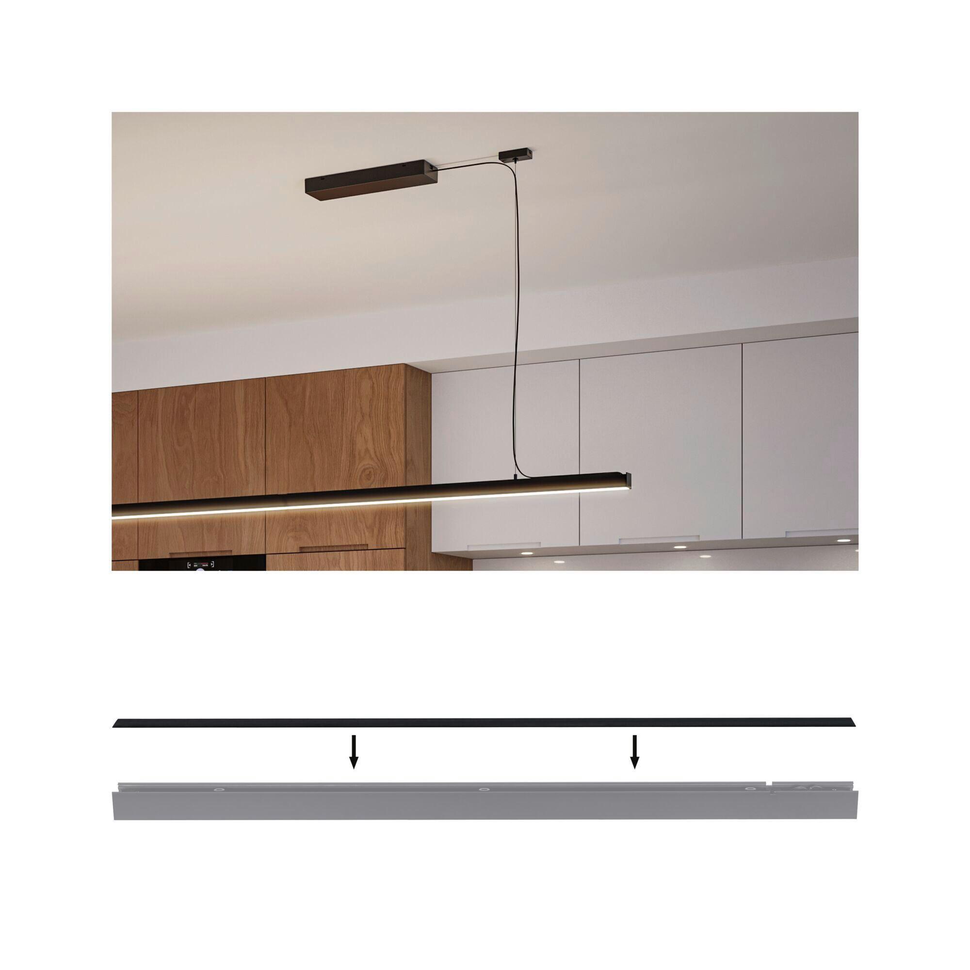 Schienensystem-abdeckschiene Linion Schwarz B: 3,6 Cm - Schwarz, Basics, Kunststoff (100/3,6/0,1cm) - Paulmann