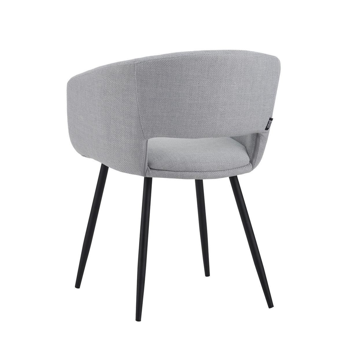 Armlehnstuhl Boden Hellgrau B: 59 Cm - Hellgrau/Schwarz, MODERN, Textil/Metall (59/78/55cm) - MID.YOU