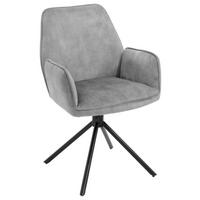 ŽIDLE S PODRUČKAMI OTTAWA - šedá/černá, Moderní, kov/textil (60/89/64cm) - Premium Living
