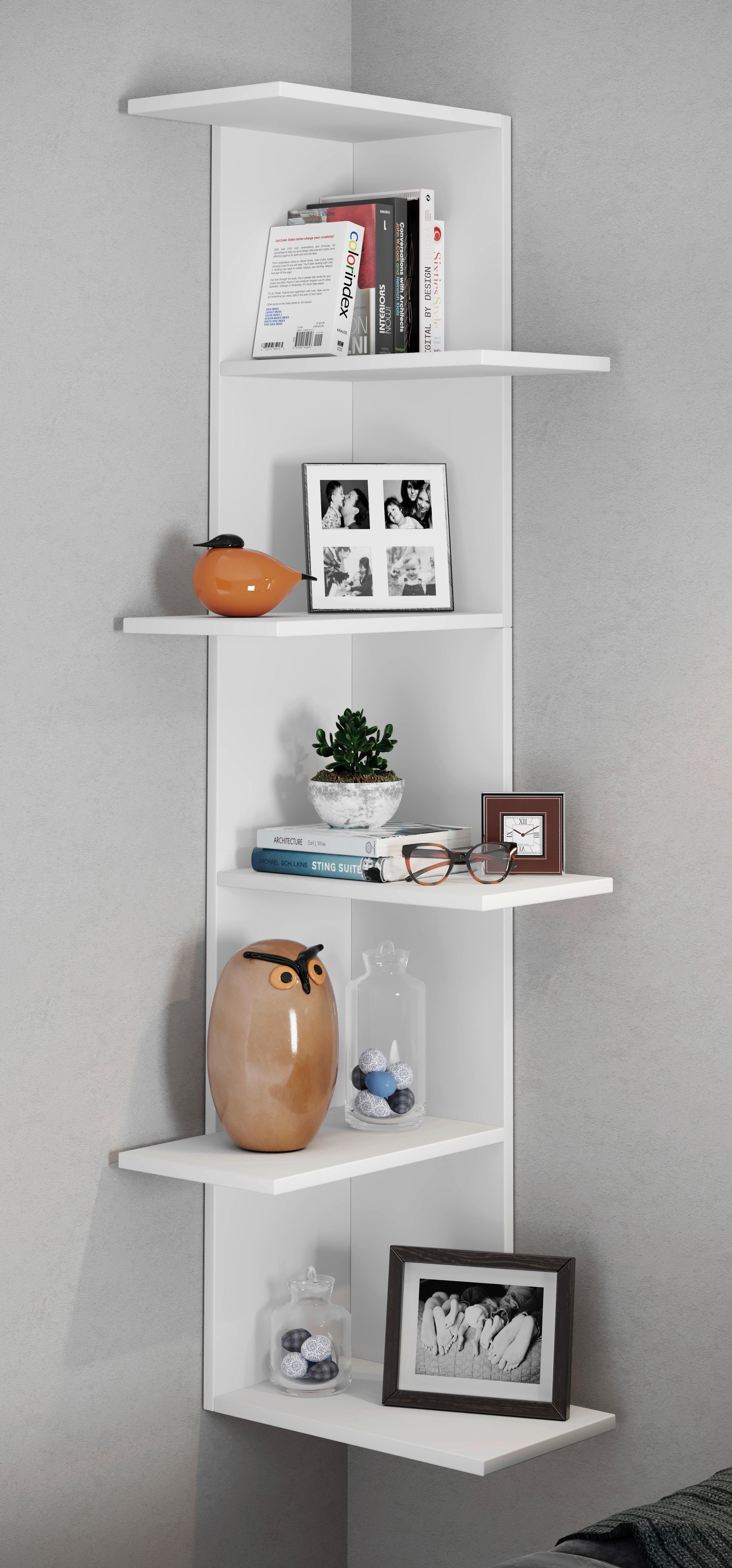 Eckreal Balos Weiß B: 37 cm - Weiß, LIFESTYLE, Holzwerkstoff (37/140/37cm) - MID.YOU