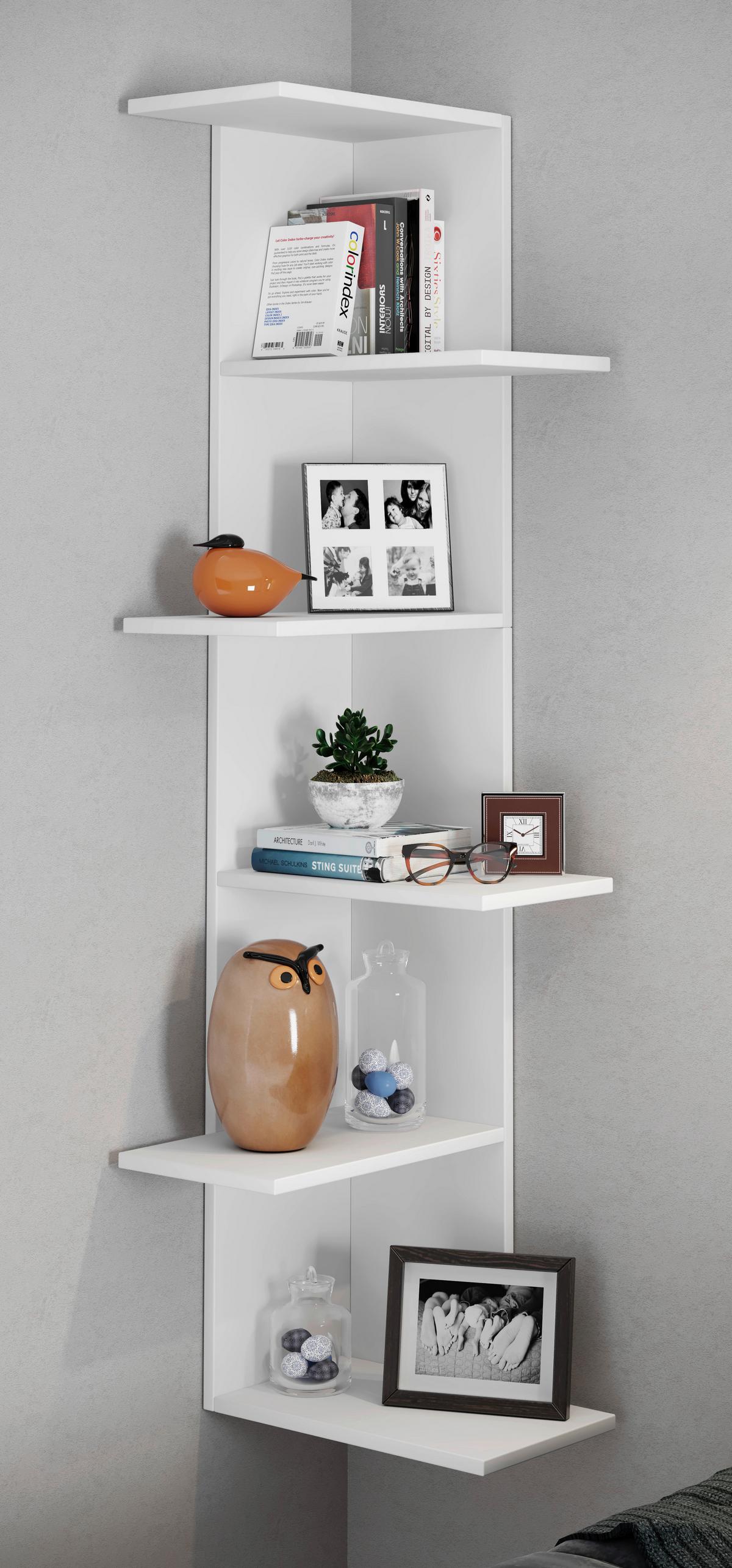 Eckreal Balos Weiß B: 37 cm - Weiß, LIFESTYLE, Holzwerkstoff (37/140/37cm) - MID.YOU