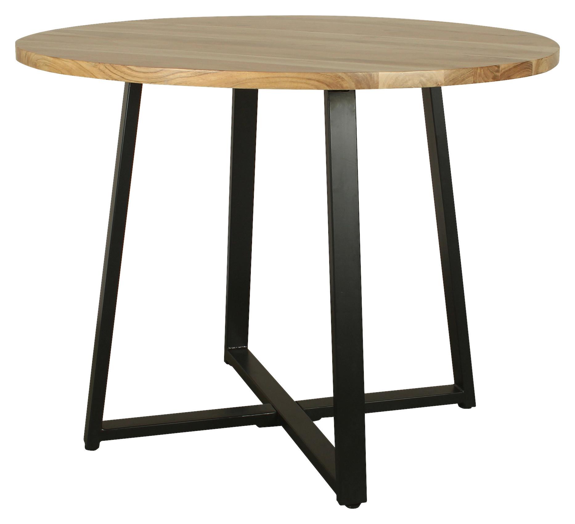 Esstisch Arrow - Schwarz/Akaziefarben, MODERN, Holz/Metall (100/100/77cm) - MID.YOU