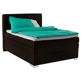 Boxspringbett mit Bettkasten 140x200cm Madison, Braun - Chromfarben/Braun, MODERN, Holz/Textil (140/200cm)
