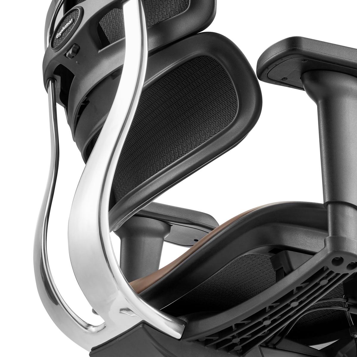 Drehstuhl Ergohuman Ultra Gen Braun/Schwarz B: 65cm - Silberfarben/Schwarz, MODERN, Leder/Kunststoff (65/132/60cm) - MID.YOU