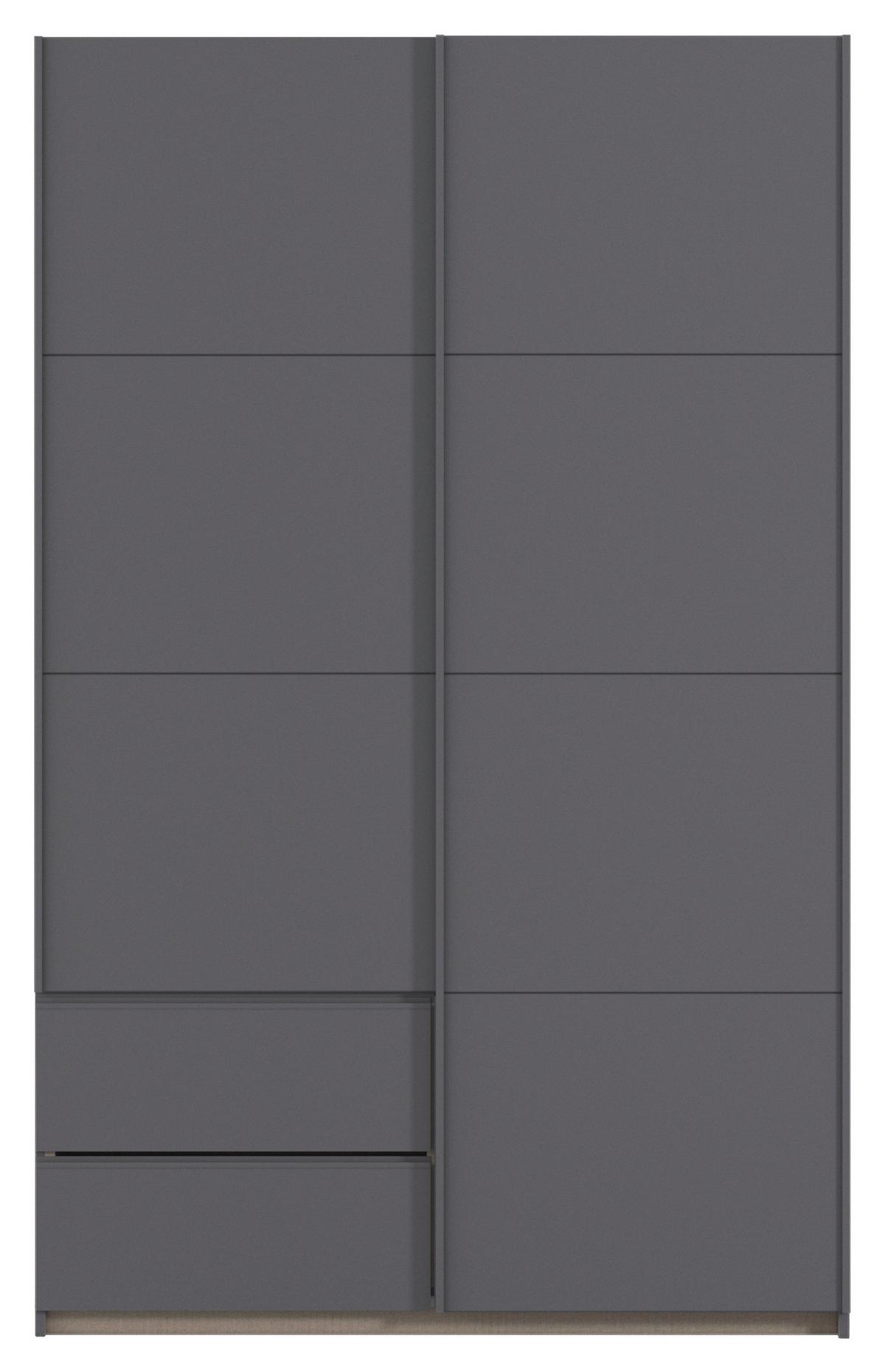 Schwebetürenschrank Stoke Grau/grau-Metallic B: 131 Cm - Grau, MODERN, Holzwerkstoff (131/210/59cm) - Rauch Möbel
