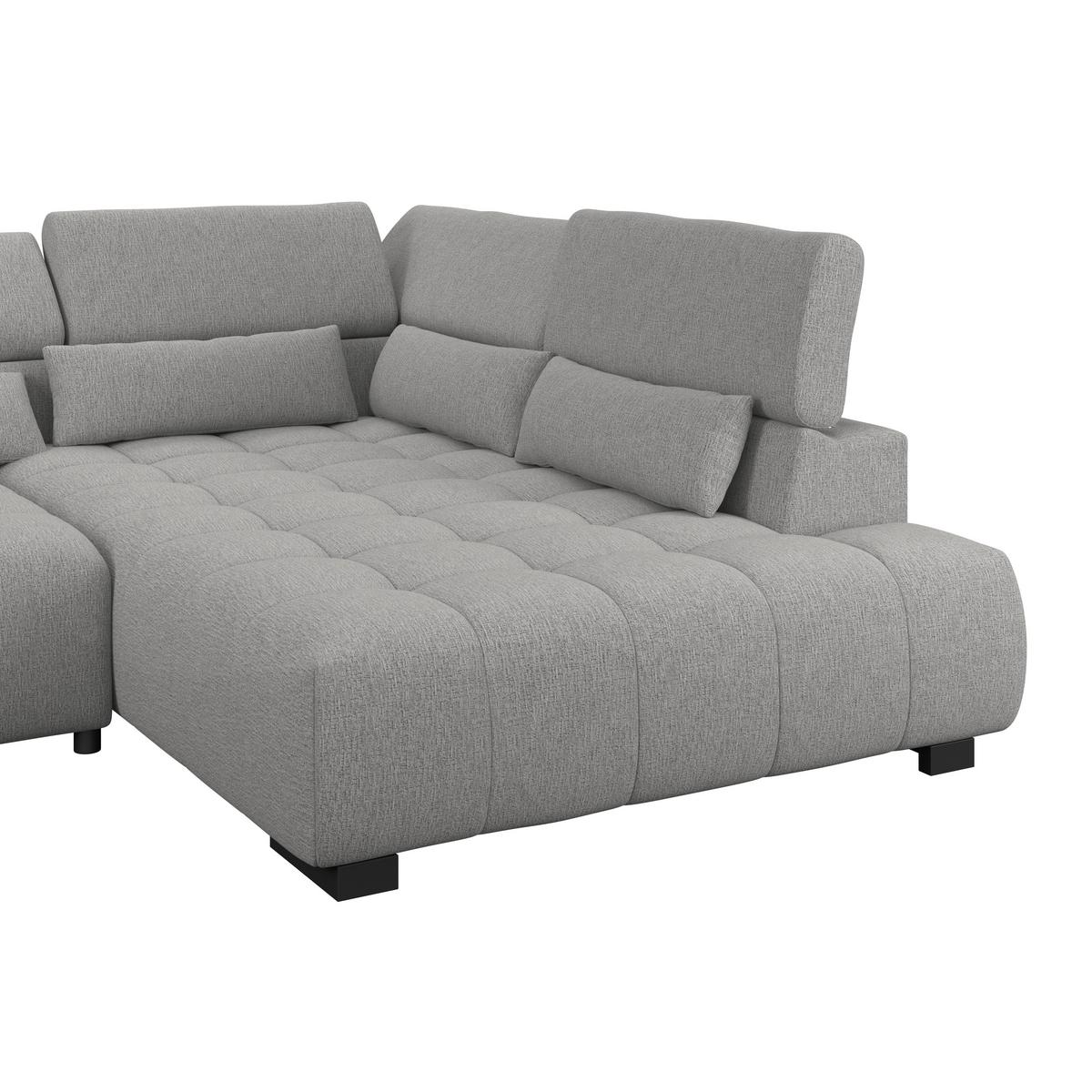 Ecksofa Matera Dunkelgrau S: 311x226cm - Dunkelgrau/Schwarz, Trend, Textil (311/226cm)