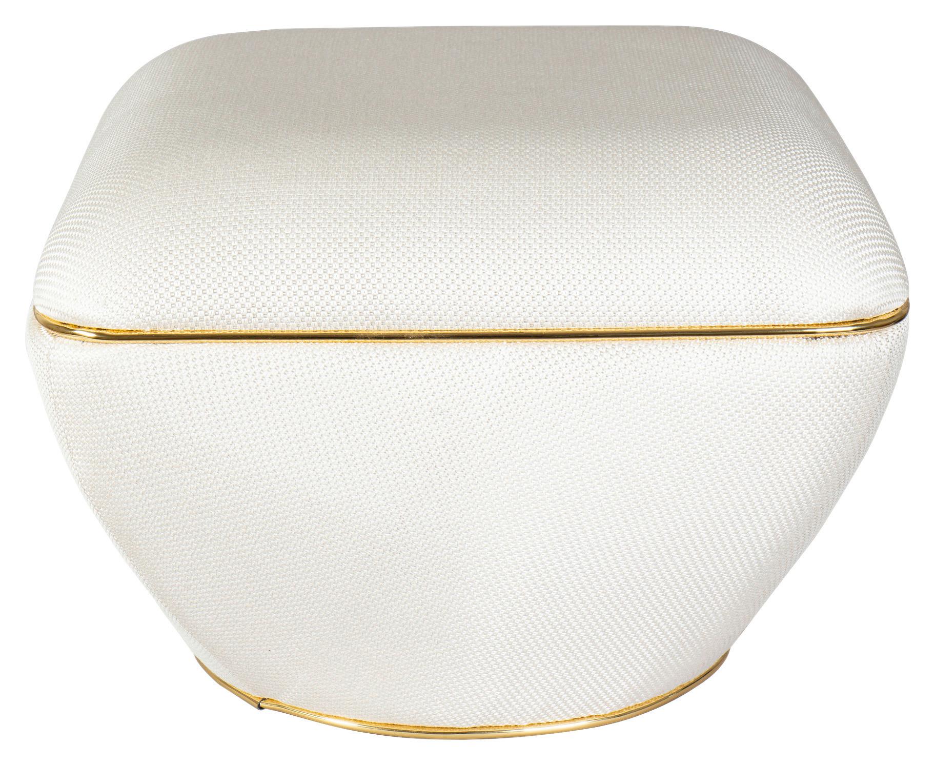 Hocker Contessa Beige/goldfarben D: 60 Cm - Beige/Goldfarben, Design, Textil (60/42,5cm) - Kayoom