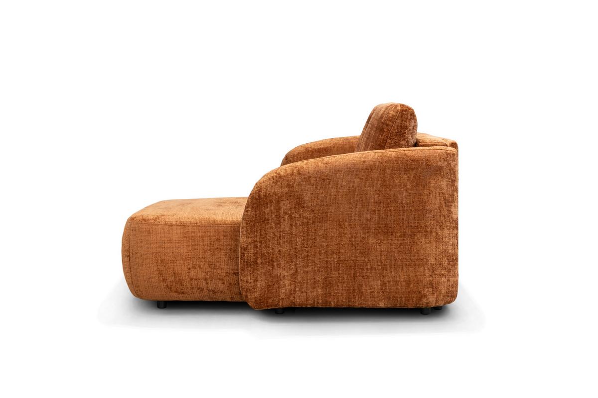 Rohová sedačka PAOLA, pravá, hrdzavá ženilka - čierna/hrdzavá, Design, textil (270/154cm)