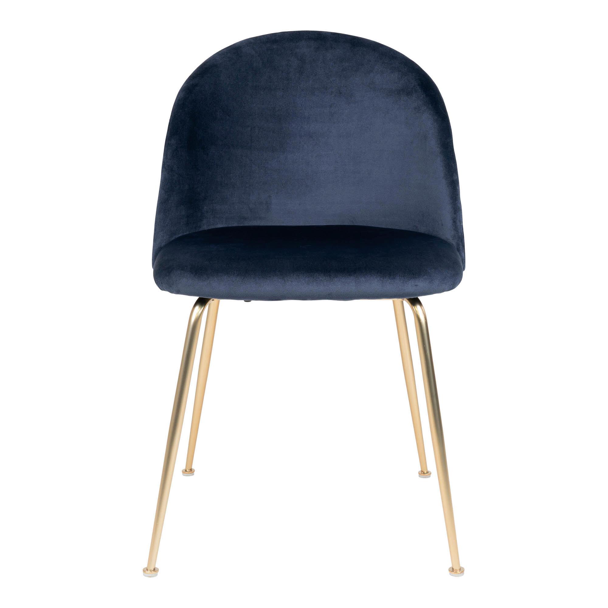 Stuhl-Set Geneve Blau B: 51 cm - Blau/Messingfarben, MODERN, Textil/Metall (51/78/56cm) - MID.YOU