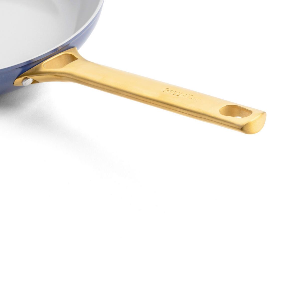 Kochtopfset 6-Teilig. dunkelblau/Weiß/Gold - Goldfarben/Weiß, Basics, Glas/Metall - GreenPan
