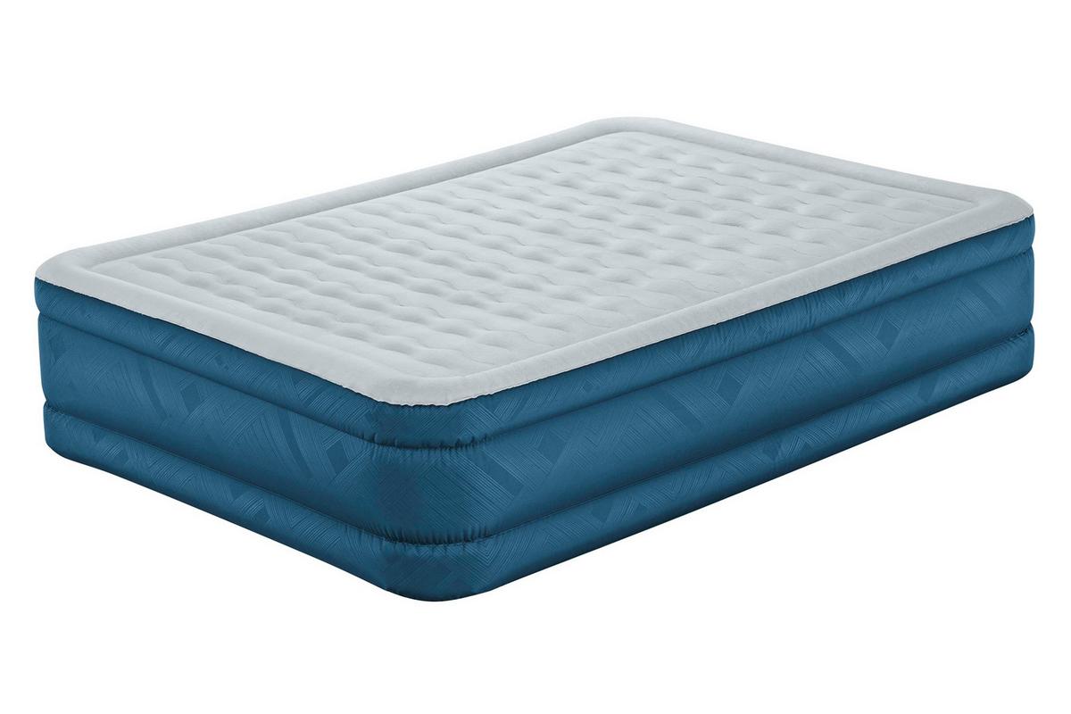 Luftbett Andrea 203x152x46 Cm Bis 350kg, Inkl. Pumpe - Grau/Hellblau, KONVENTIONELL, Kunststoff/Metall (203/152/46cm) - Bestway