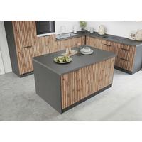 Kücheninsel Liverpool Graphit/ Eiche Dekor B: 153 cm - Schieferfarben/Eiche Wotan, Basics, Holzwerkstoff (153/86/101cm) - Held