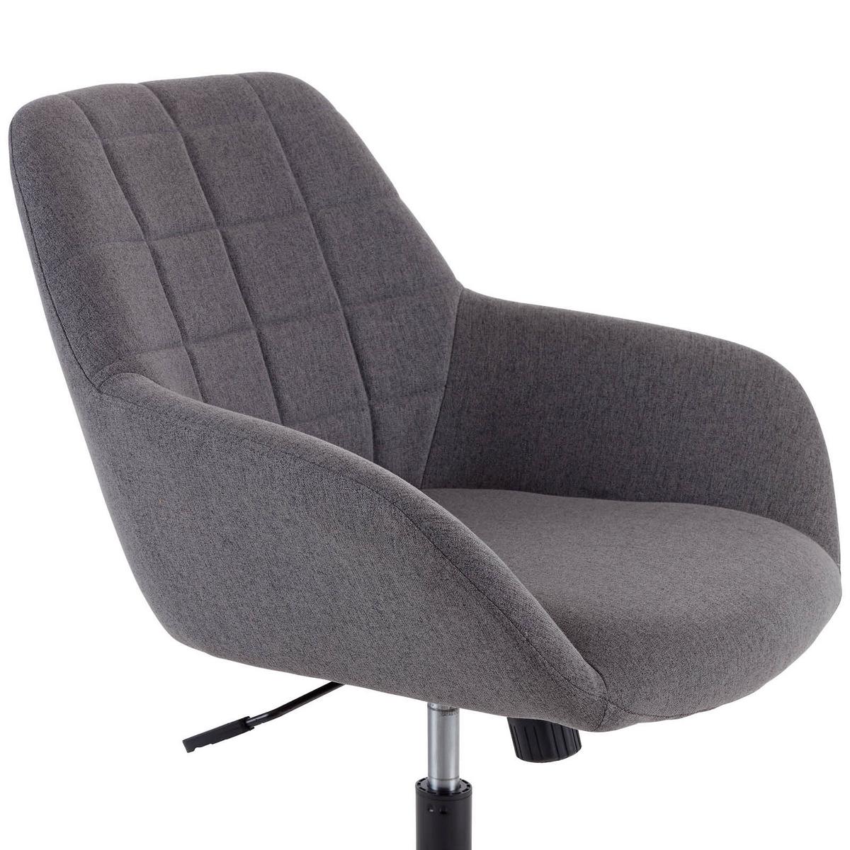 Drehstuhl Bridge Mit Rollen Und Armstützen Grau - Schwarz/Grau, MODERN, Textil/Metall (63/81-89/62cm) - MID.YOU