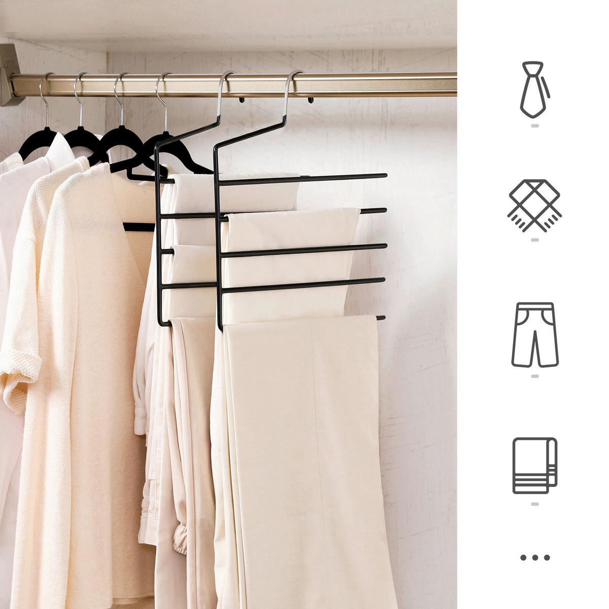 Kleiderbügelset Metal Hanger Schwarz B: 32 cm - Schwarz, Basics, Kunststoff/Metall (32cm)