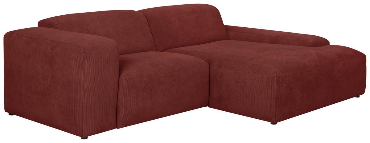 Ecksofa Hannah Rot 252x170 Cm - Rot/Schwarz, Design, Textil (252/170cm) - MID.YOU