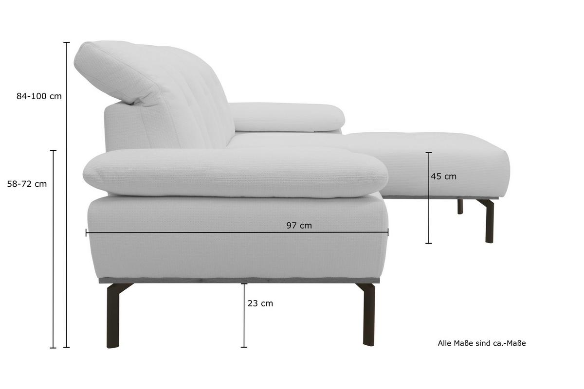 Ecksofa Grün S: 242x170 cm - Wildeiche/Schwarz, Design, Holz/Textil (242/170cm) - MID.YOU