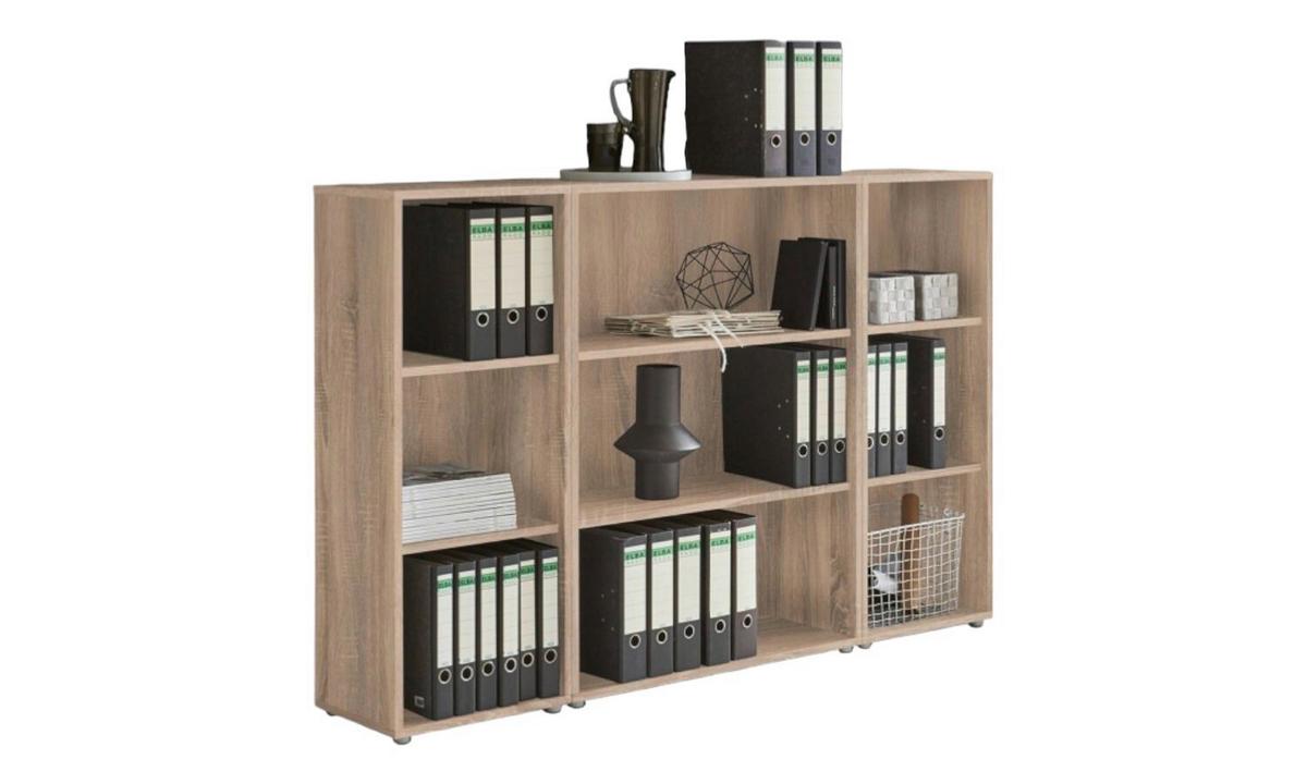 Aktenregal Office Edition Sonoma Eiche Dekor B: 172,6cm - Silberfarben/Sonoma Eiche, MODERN, Holzwerkstoff (172,6/113,6/33cm) - MID.YOU