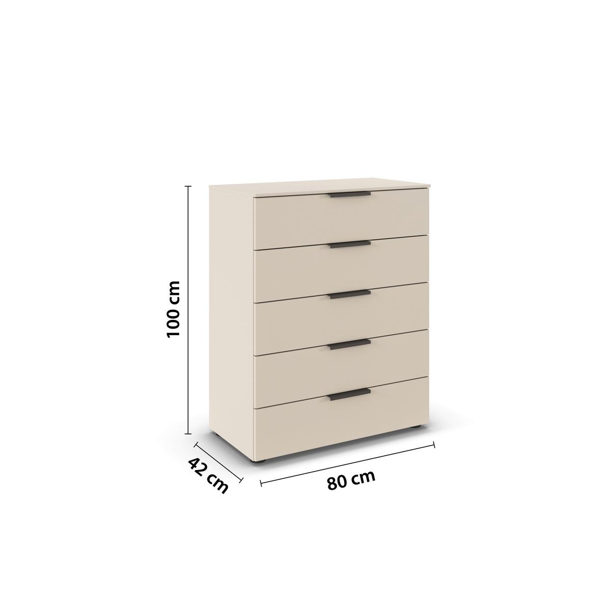 Kommode Flipp Champagner B: 80 Cm - Champagner/Schwarz, MODERN, Holzwerkstoff (80/100/42cm) - Rauch Möbel