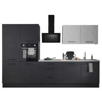 Kuchynský blok NEW YORK bez spotrebičov, šírka 320 cm - čierna/sivá, Design, kov/kompozitné drevo (320cm) - MID.YOU