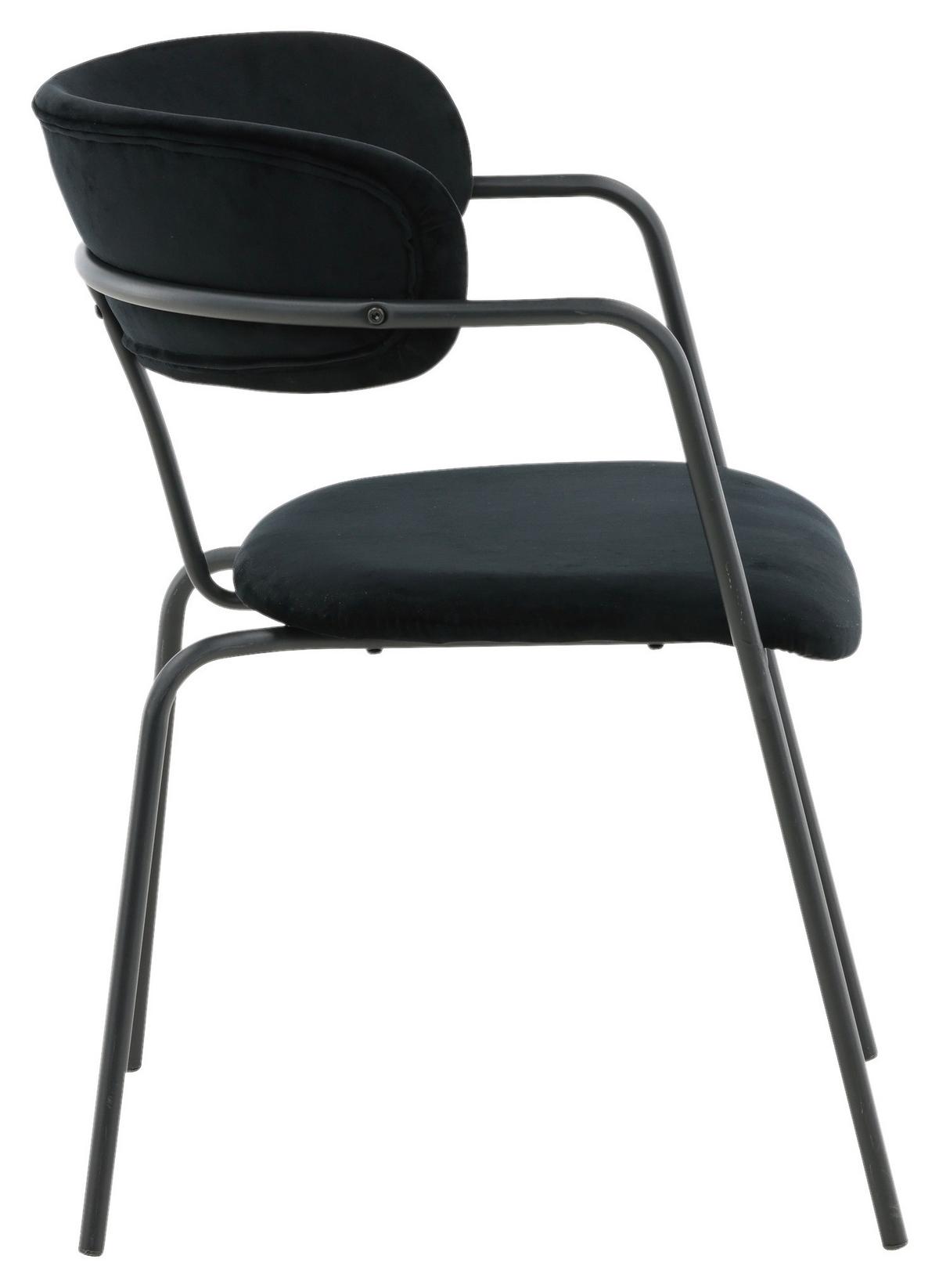 Stuhl-set Arrow - Schwarz, Design, Textil/Metall (58/79/61cm) - Livetastic