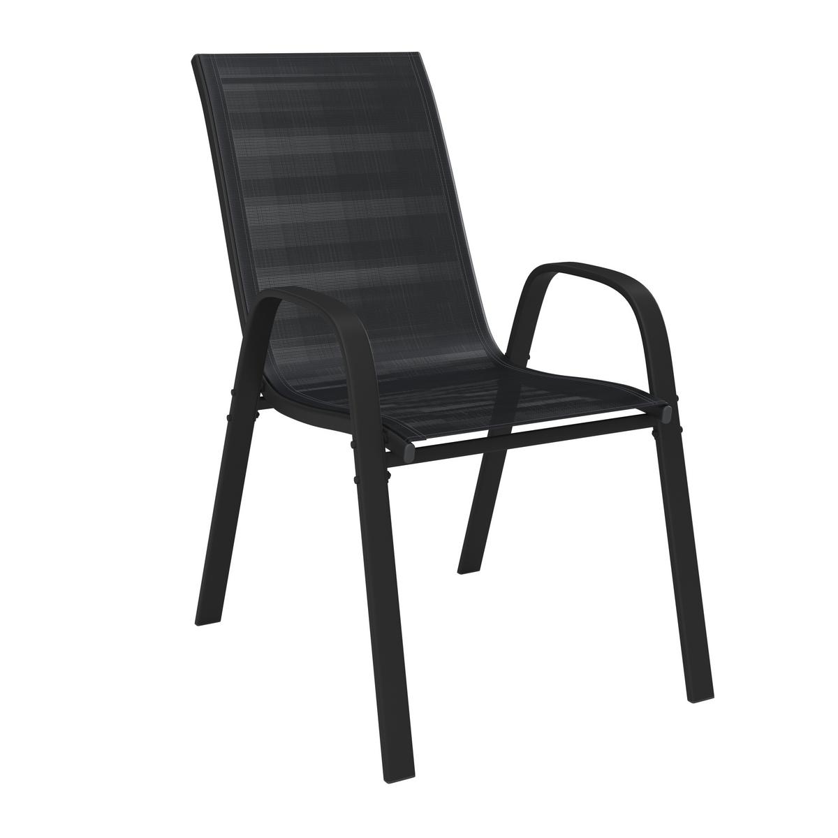 Gartensessel Paula Metall/textil - Schwarz, MODERN, Textil/Metall (54/90/72cm) - Ondega