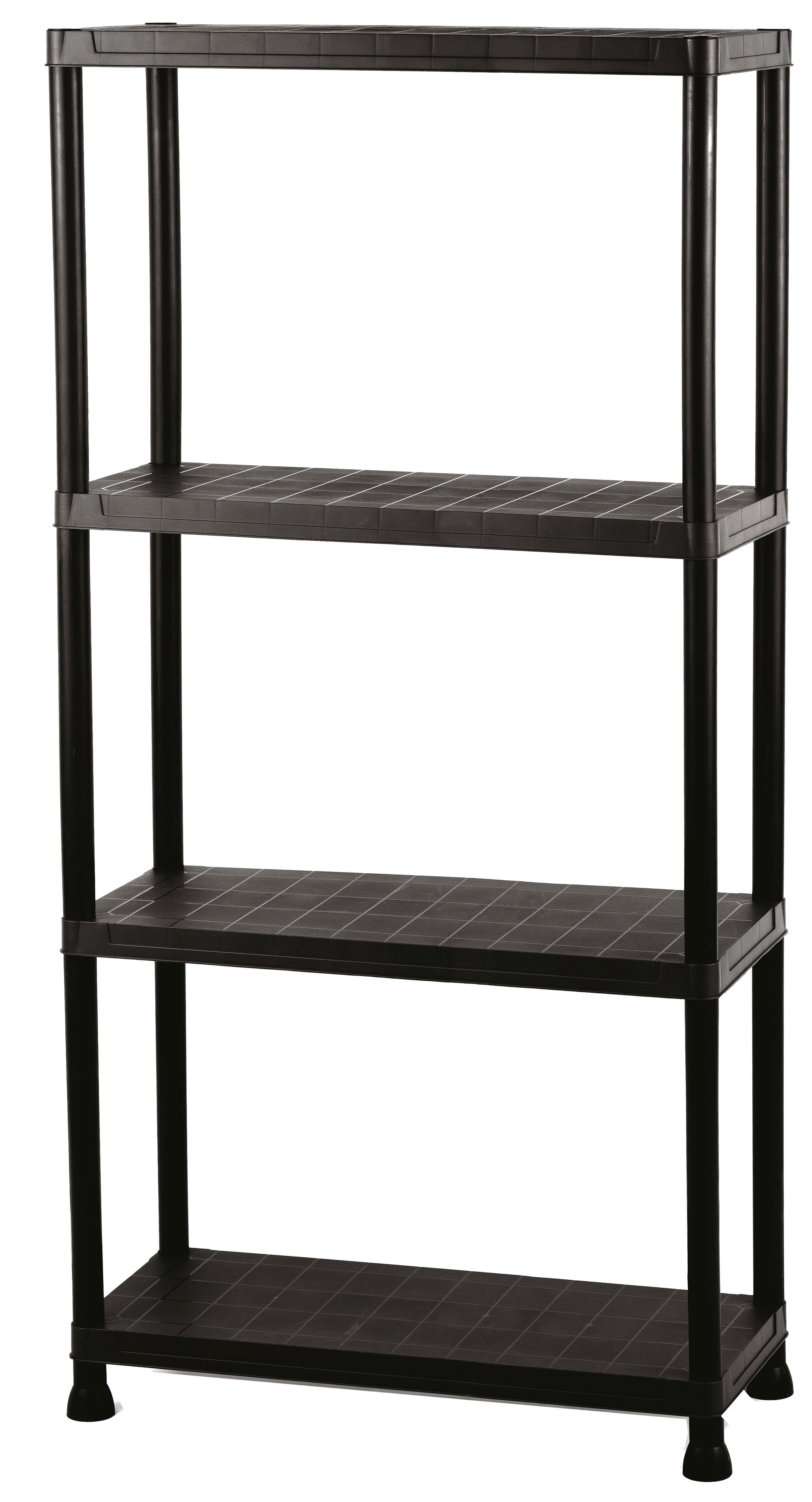 Schwerlastregal Kunststoff 60x30x138 cm 20 Kg/Boden - Schwarz, Basics, Kunststoff (60/30/138cm)