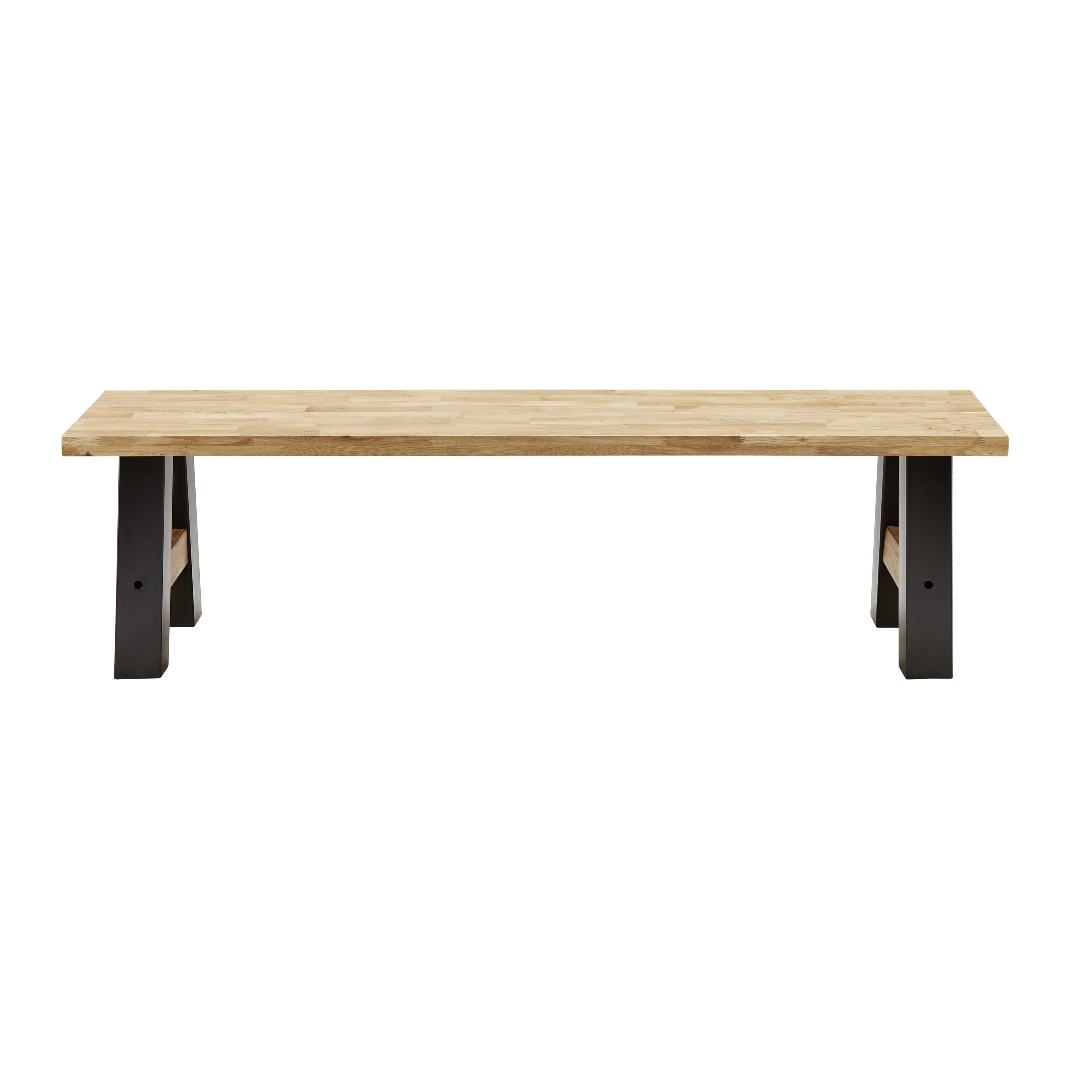 Sedací Lavice Do Jídelny Oliver, Dub / Černá - černá/barvy dubu, Moderní, kov/dřevo (160/45/40cm) - Modern Living