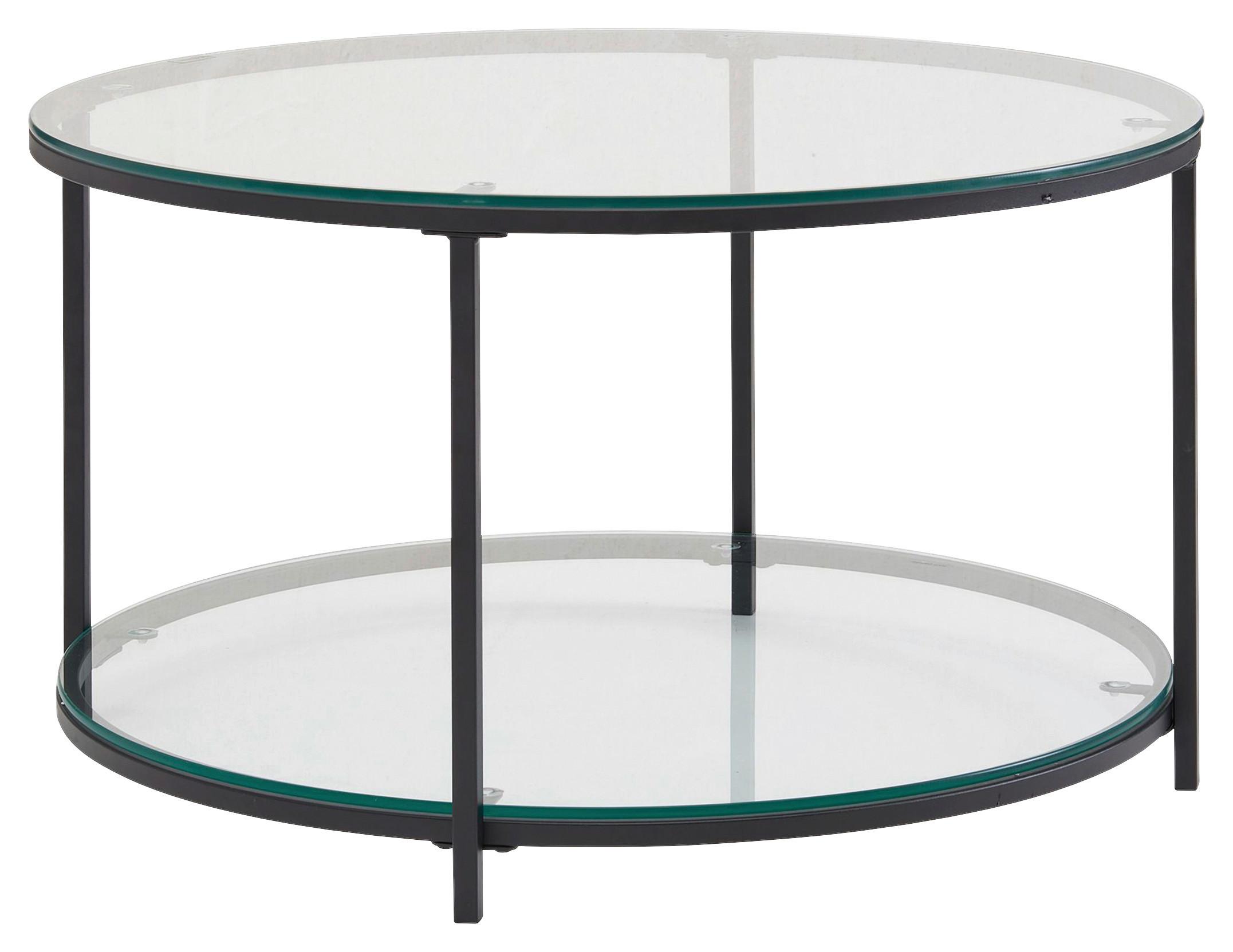 Konferenčný stolik sklo/kov š: 80cm - čierna, Modern, kov/sklo (80/80/45cm) - MID.YOU