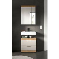 Badezimmer Scout Kaschmir/Naturfarben B: 60 cm - Kaschmir/Schwarz, MODERN, Glas/Holzwerkstoff (60cm) - MID.YOU