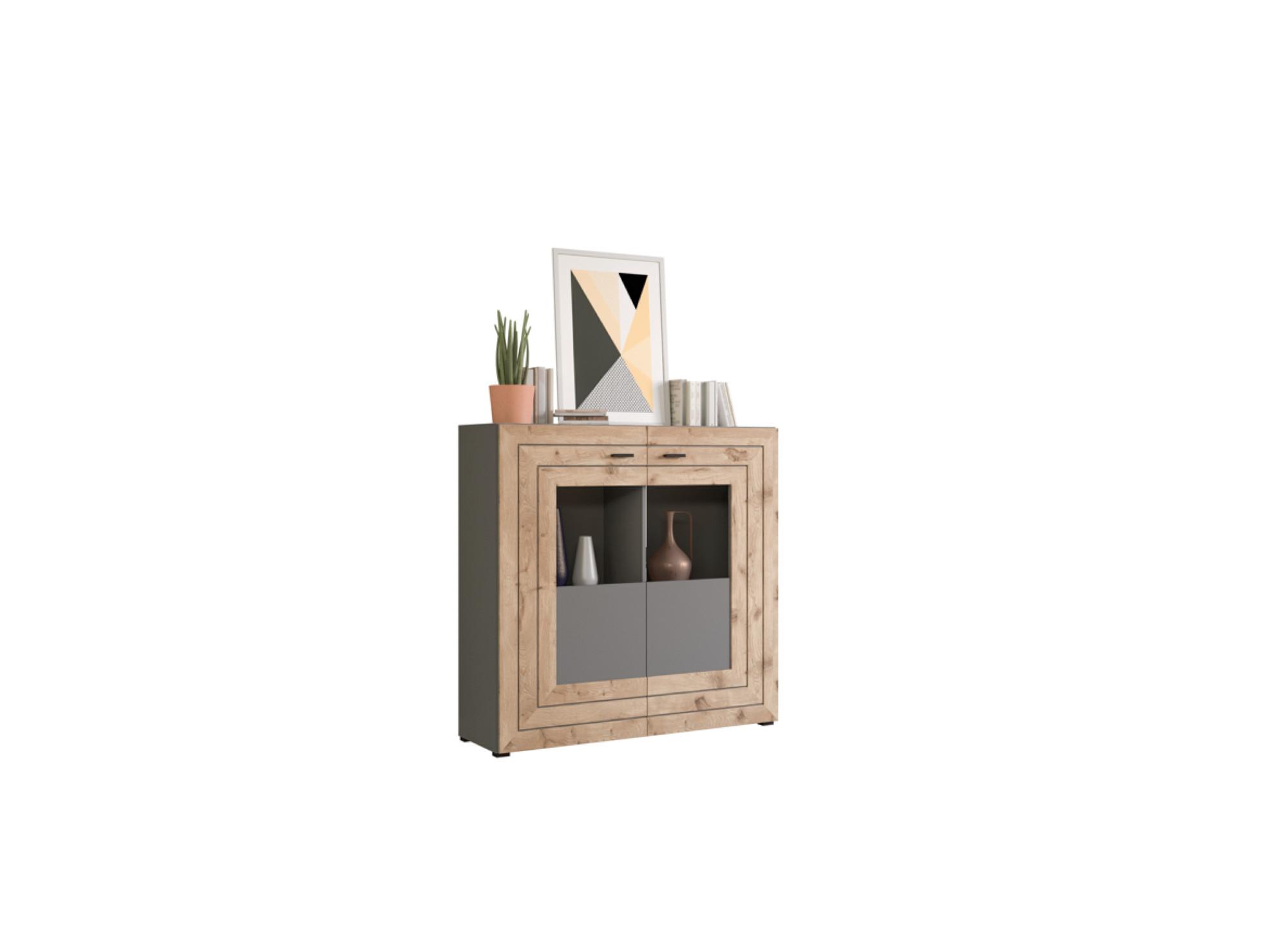 Highboard Freno B: 120 Cm Grau Nb, Nox Oak Dekor