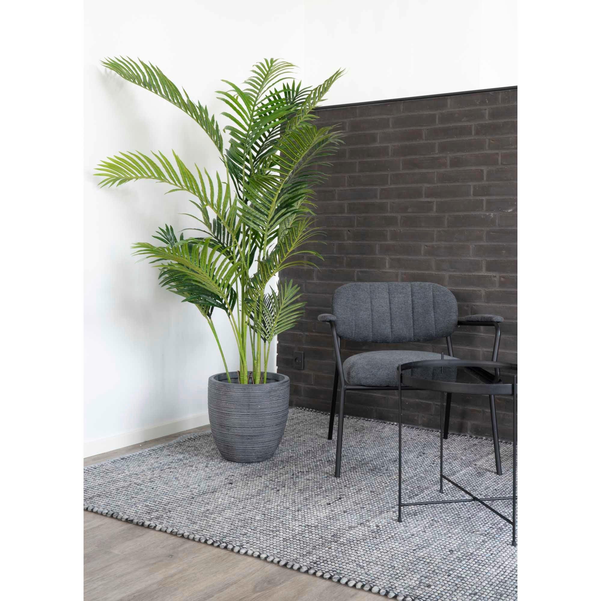 Kunstpflanze Areca Grün Schwarz H: 175 Cm - Schwarz/Grün, Basics, Kunststoff (175cm)