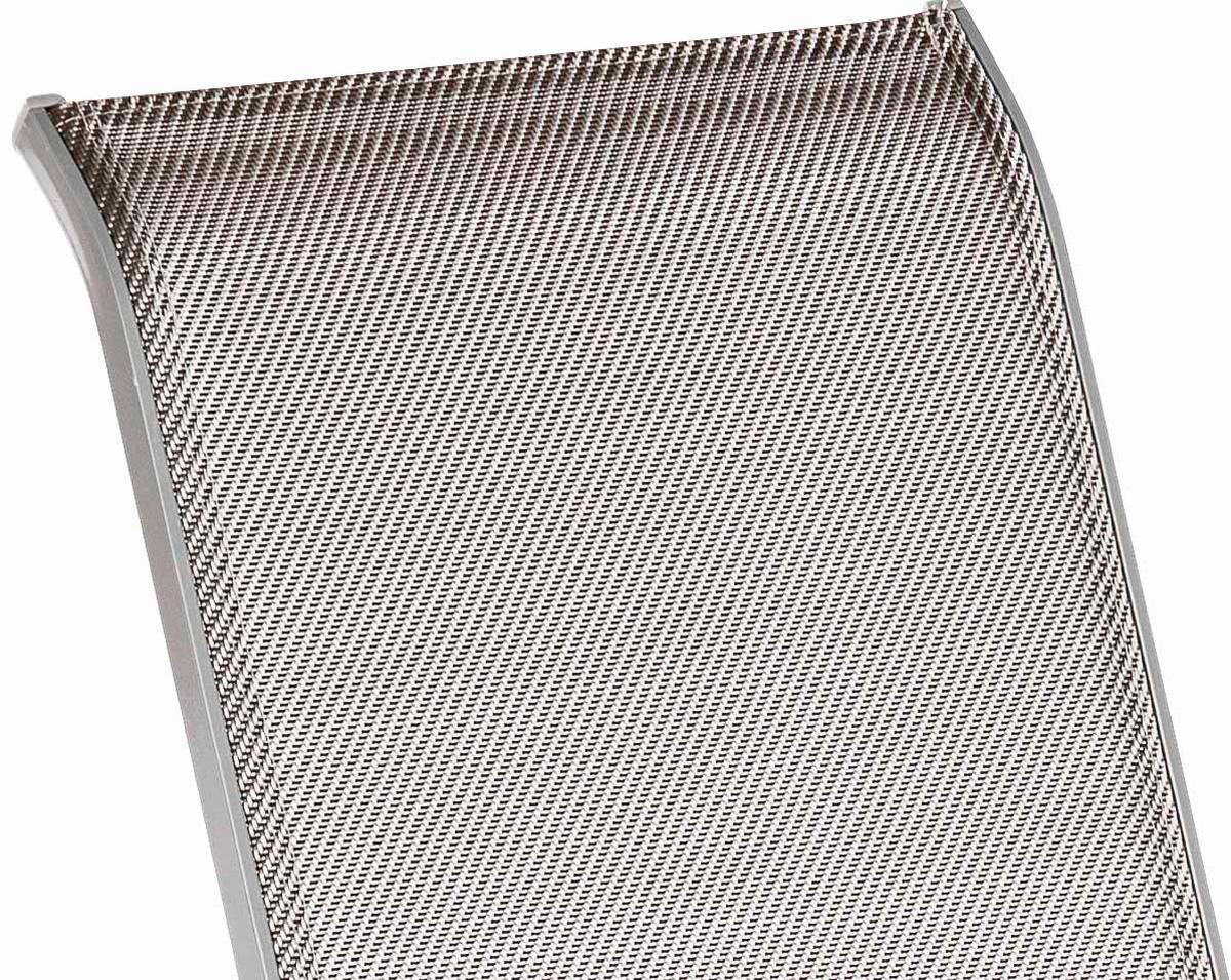 Gartensessel 2er-set Stapelbar Amalfi Metall/textil - Silberfarben/Braun, KONVENTIONELL, Textil/Metall (56/97/76cm) - Gardenson