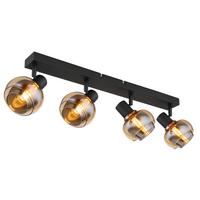 Strahler 54309-4b - Schwarz, Basics, Glas/Metall (56/10,5/13,5cm) - Globo