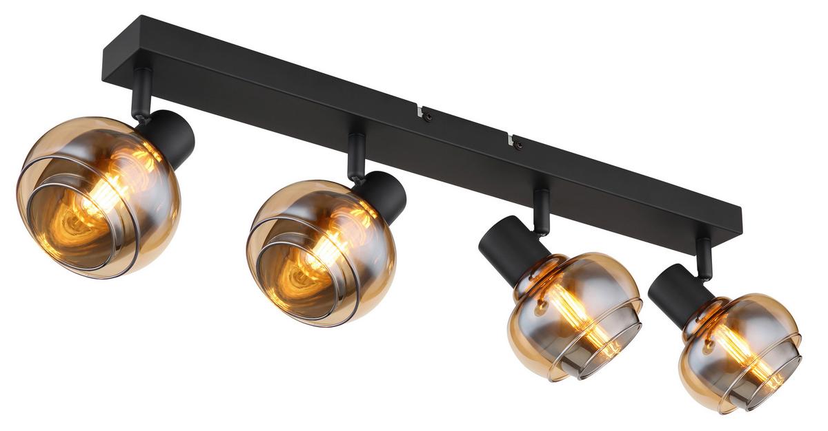 Strahler 54309-4b - Schwarz, Basics, Glas/Metall (56/10,5/13,5cm) - Globo