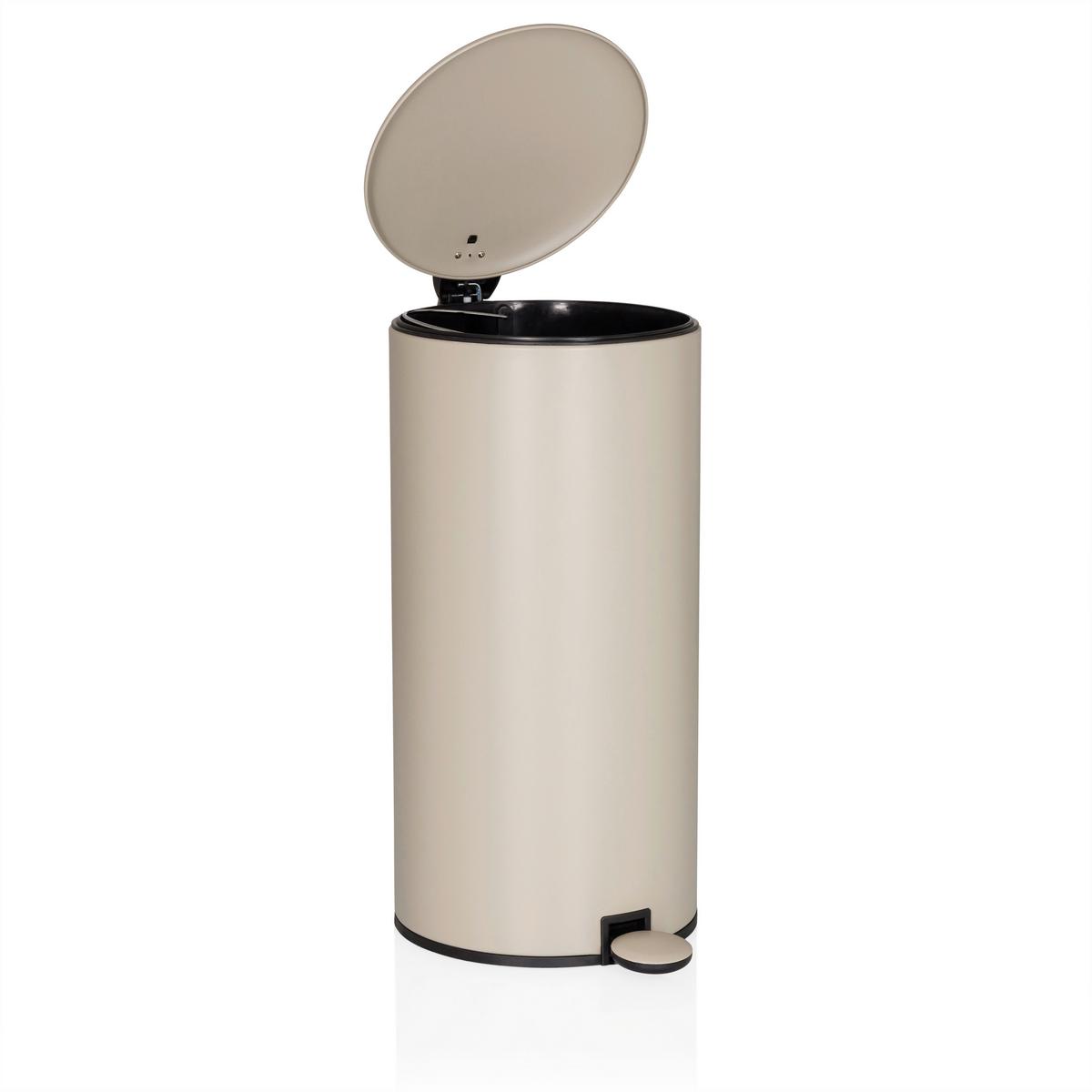 ABFALLEIMER Clean Step Beige B: 33,5cm - Beige/Schwarz, MODERN, Kunststoff/Metall (33,5/60,5/29cm) - MID.YOU