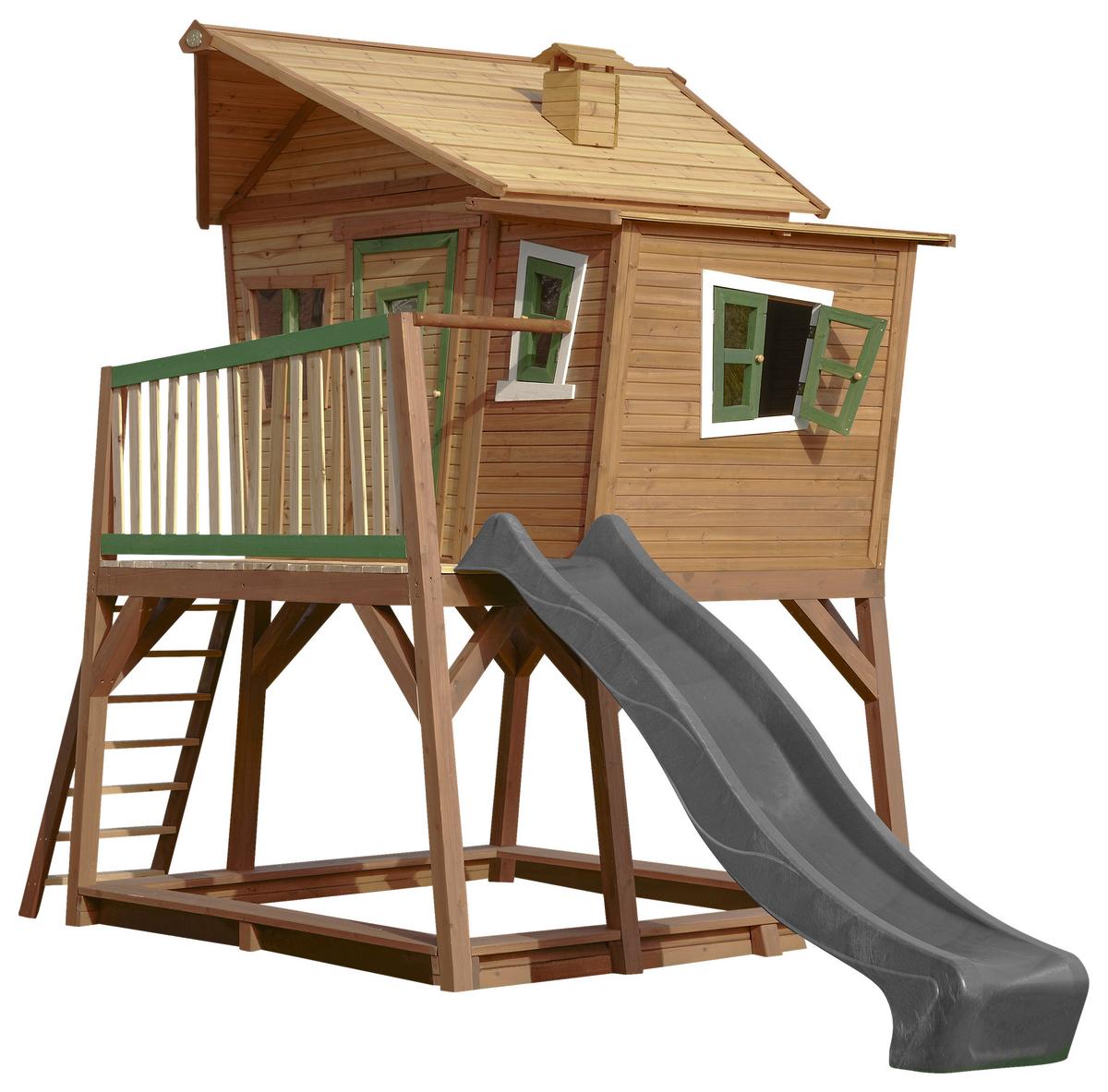 Spielturm A030.150.80 - Braun/Grau, KONVENTIONELL, Holz (432/288/193cm) - Ambia Garden