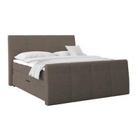 Boxspringbett Libra - Dunkelbraun/Schwarz, KONVENTIONELL, Textil (160/200cm)