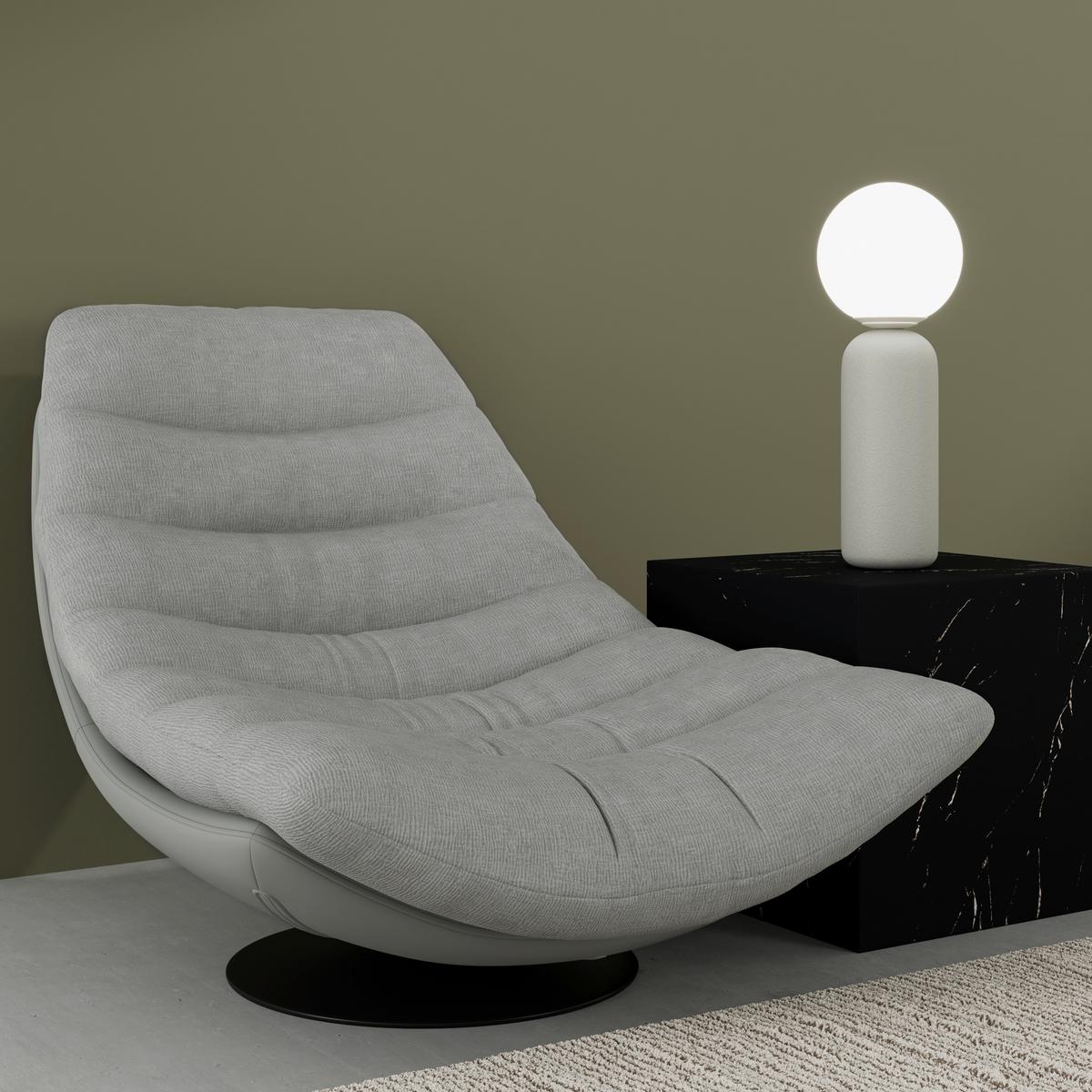 Relaxační křeslo LENA, šedá, max. 140 kg - šedá/černá, Moderní, kov/textil (85/82/113cm) - Bessagi Home