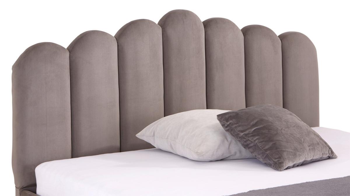 Kárpitozott Ágy Lucy 180/200 Cm - fekete/szürke, Modern, faalapú anyag/textil (180/200cm) - Livetastic