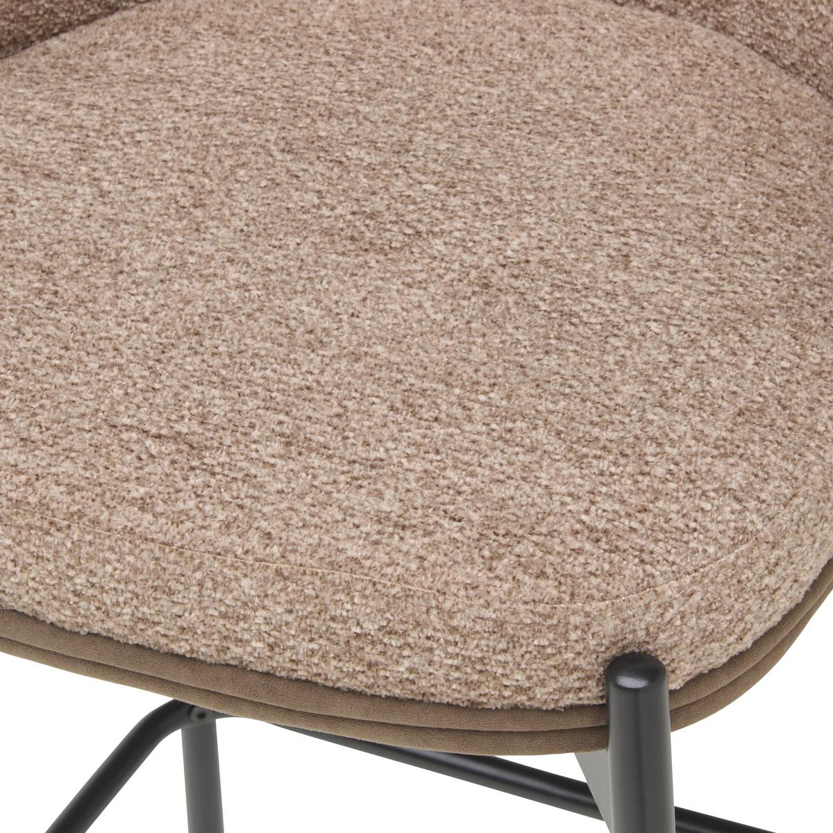 Barhocker Corey Textil Braun B: 53,5 Cm - Schwarz/Braun, MODERN, Textil/Metall (53,5/101/54cm) - MID.YOU